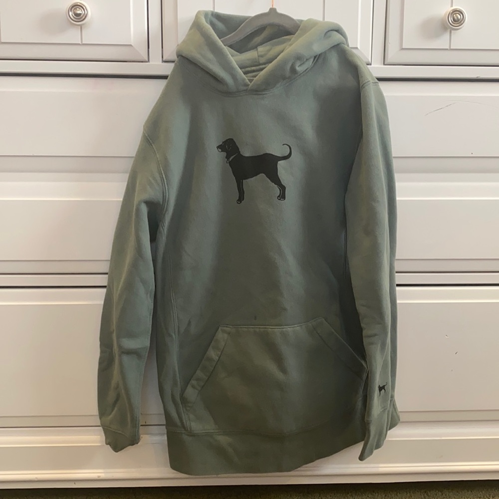 BOYS SIZE LARGE BLACK DOG HOODIE